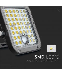 V-TAC Faro LED con Telecomando e Pannello Solare 10W Batteria LiFePo 3.7V Cavo da 5m Nero 6000K