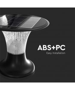 V-TAC Lampada LED Solare 15W da Terra Batteria LiFePO4 3.2V Colore Nero CCT: 6000K+4000K  IP65