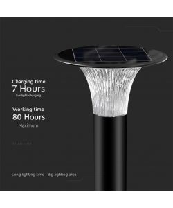 V-TAC Lampada LED Solare 15W da Terra con Palo e Batteria LiFePO4 3.2V Colore Nero CCT: 6000K+4000K IP65