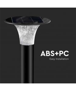 V-TAC Lampada LED Solare 15W da Terra con Palo e Batteria LiFePO4 3.2V Colore Nero CCT: 6000K+4000K IP65