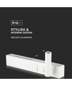 V-TAC Applique da Hotel per Lettura con 2 LED 3W e 6W Colore Bianco 3000K