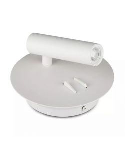 V-TAC Applique da Parete con 2 LED Chip CREE Tasti On/Off Retroilluminata 6W + Faretto Orientabile 3W 3000K