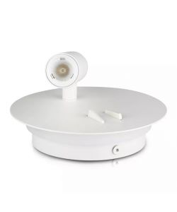 V-TAC Applique da Parete con 2 LED Chip CREE Tasti On/Off Retroilluminata 6W + Faretto Orientabile 3W 3000K