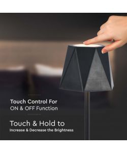 V-TAC Lampada LED da Tavolo 1.5W 130*372mm Colore Nero ricaricabile con USB C Touch Dimmerabile 3in1