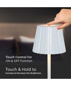 V-TAC Lampada LED da Tavolo 1.5W 115*370mm Colore Bianco ricaricabile con USB C Touch Dimmerabile 3in1