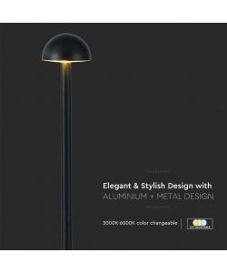 V-TAC Lampada LED da Tavolo 1.6W 105*295mm Colore Nero ricaricabile con USB C Touch Dimmerabile 3in1
