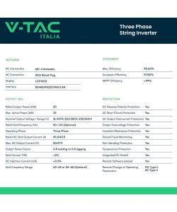 V-TAC Inverter Trifase di Rete 30kW WiFi e Accessori inclusi Garanzia 10 Anni IP65