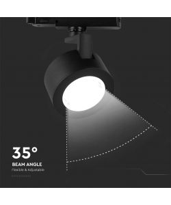 V-TAC Faretto LED COB da Binario 30W Colore Nero 3in1