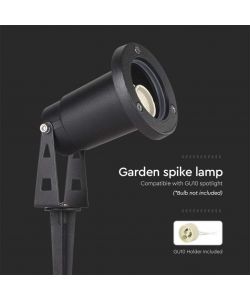 V-TAC Picchetto in Alluminio con Portalampada GU10 Orientabile 88*75*245mm Colore Nero IP65