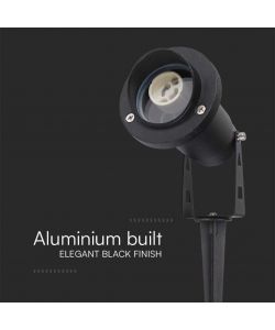 V-TAC Picchetto in Alluminio con Portalampada GU10 Orientabile 105*75*245mm Colore Nero IP65