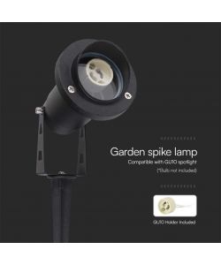 V-TAC Picchetto in Alluminio con Portalampada GU10 Orientabile 105*75*245mm Colore Nero IP65
