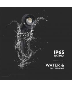 V-TAC Picchetto in Alluminio con Portalampada GU10 Orientabile 105*75*245mm Colore Nero IP65