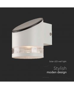 V-TAC Lampada LED da Giardino Cilindrica con Pannello solare e Sensore 1W Corpo Bianco 121*90*112.5mm 3000K IP44