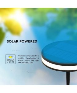 V-TAC Piantana Solare LED da Giardino 2W  con Picchetto Colore Nero e Nero 3000K IP44