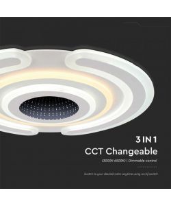 V-TAC Lampadario LED con Telecomando Montaggio a Plafone 95W d: 520*50mm Dimmerabile CCT: 3000K+6000K