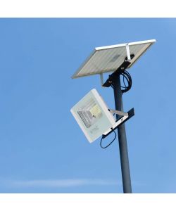 V-TAC Faro LED con Telecomando e Pannello Solare 16W Batteria sostituibile Cavo da 5m Colore Bianco 6400K IP65