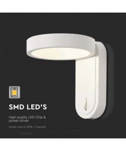 V-TAC Lampada LED da Muro  5W Doppio Fascio 110LM/W Colore Bianco con Testa Ruotabile 3000K+4000K IP65