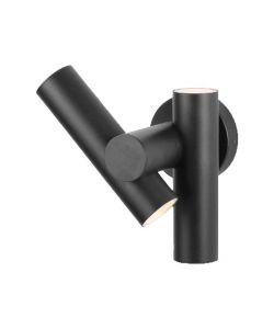 V-TAC 2*Faretti LED Da Muro 6W con Doppio Fascio Luminoso Regolabile a 360 Colore Nero 3000K IP44