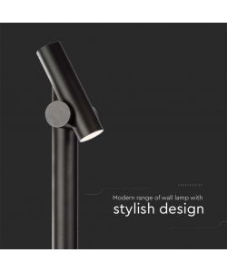 V-TAC Faretto LED Doppio bidirezionale da Terra 2*2,6W Colore Nero 129*159*1000mm 3000K IP44