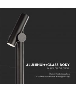 V-TAC Faretto LED Doppio bidirezionale da Terra 2*2,6W Colore Nero 129*159*1000mm 3000K IP44