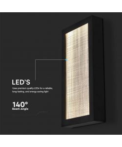 V-TAC Applique LED da Muro 20W Corpo Nero 200*50*400mm 3000K IP65