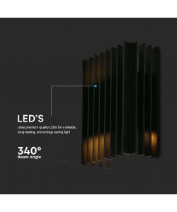V-TAC Lampada LED da Muro 2*6W 141*65*200mm Colore Nero Ruotabile 4000K IP65