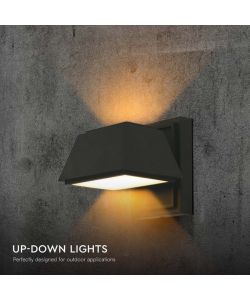 V-TAC Lampada LED da Muro 15W 120LM/W Doppio Fascio Luminoso Colore Nero 3000K IP65