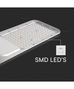 V-TAC Armatura Stradale LED Chip Samsung 100W 120LM/W Sensore Luce Colore Grigio 4000K IP65