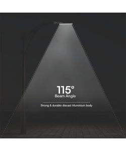 V-TAC Armatura Stradale LED Chip Samsung 100W 120LM/W Sensore Luce Colore Grigio 4000K IP65