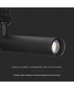 V-TAC Faretto LED da Binario Chip Samsung 7W Colore Nero 3000K