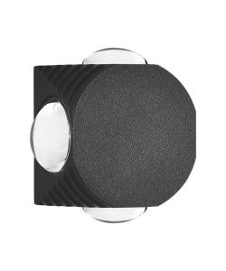 V-TAC Applique LED da Muro 4W con 4 Fasci Luminosi Corpo Nero 4000K IP54