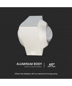 V-TAC Applique LED da Muro 2W Doppio Fascio Luminoso Corpo Bianco 4000K IP54