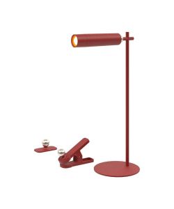 V-TAC Lampada LED da Tavolo Magnetica 3W Colore Rosso Ricaricabile con USB C Touch Dimmerabile 4000K