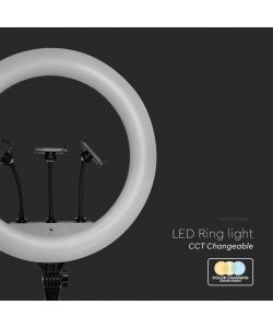 V-TAC Lampada ad Anello 55W 45cm per Selfie con Treppiede 160cm e Telecomando CCT Variabile 3200K-5500K