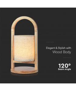 V-TAC Lampada LED da Tavolo 1.5W 160*320mm Colore Beige Ricaricabile con USB C Touch Dimmerabile 3000K