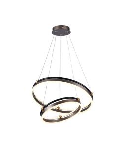 V-TAC Lampadario LED a Sospensione con 2 Cerchi 50W in Metallo Colore Caff d: 62.5cm h: 110cm 3000K