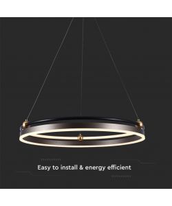 V-TAC Lampadario LED a Sospensione Circolare 30W in Metallo Colore Caff� d: 62.5cm h: 110cm 3000K