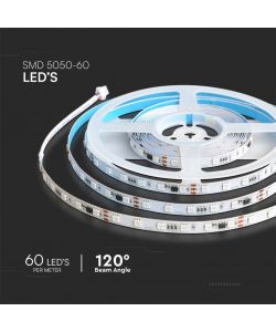 V-TAC Kit per Strip LED Magic SMD5050 13W/m 60 LED/m RGB 5m Compatibile con Magic Home Pro con Telecomando e Alimentatore