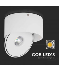 V-TAC Faretto LED COB da Incasso Rotondo 28W Inclinabile Colore Bianco 3in1