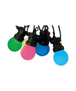 V-TAC Catenaria 13m con 15 Lampadine mini Globo LED 15*0.5W RGB con Telecomando e Adattatore IP44
