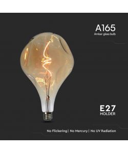 V-TAC Lampadina LED E27 4W A165S Filamento a Spirale Ambrato 2700K