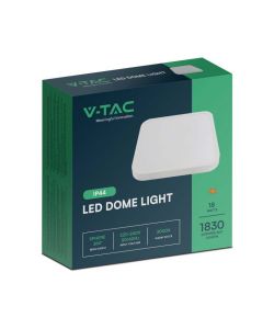 V-TAC Plafoniera LED Quadrata 24W Cornice Bianco 3000K IP44