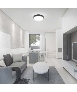 V-TAC Plafoniera LED Rotonda 18W Cornice Nera 3000K IP44