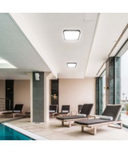 V-TAC Plafoniera LED Quadrata 48W Cornice Nera 3000K IP44