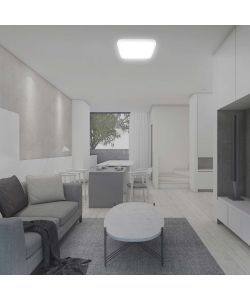 V-TAC Plafoniera LED Quadrata 18W con Telecomando e Sensore di Movimento a Microonde Colore Bianco 4000K IP44