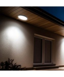 V-TAC Plafoniera LED Rotonda 36W con Telecomando e Sensore di Movimento a Microonde Colore Nero 4000K IP44