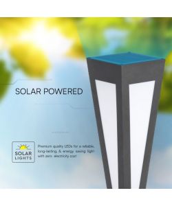 V-TAC Piantana Solare LED da Giardino 2W 635cm con Telecomando Colore  Nero 3000K IP65