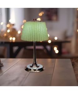 V-TAC Lampada LED da Tavolo 1.5W con Batteria Ricaricabile USB C Colore Verde Cromato Touch Dimmerabile 3in1