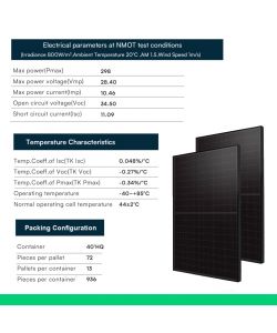 V-TAC Fotovoltaico Bancale 14.4kW con 36 Pannelli SUNPRO 400W TIER-1 Full black 1722x1134x30 mm