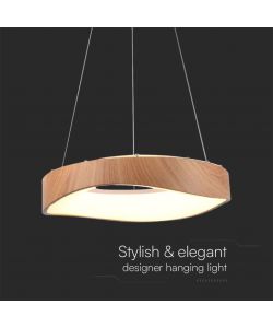 V-TAC V-TAC Lampadario LED Sospensione 18W Design Moderno Circolare Legno D400xH1400mm 3000K